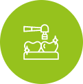 a green color background with cleaning teeth