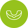 a green color backgrounf of mouthguard