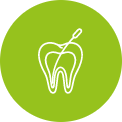 a green color background of root canal treatment